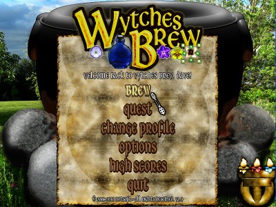 Wytches Brew main menu — start your gaming adventure